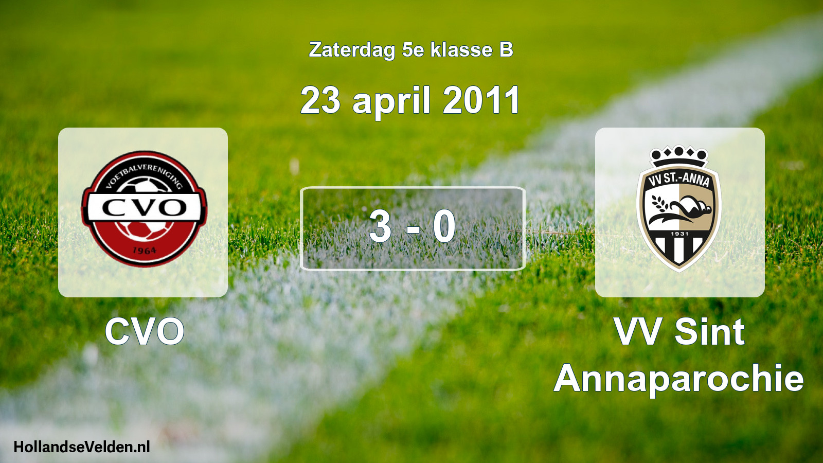 Total number of matches played: CVO - VV Sint Annaparochie 3 - 0 (23 April 2011)