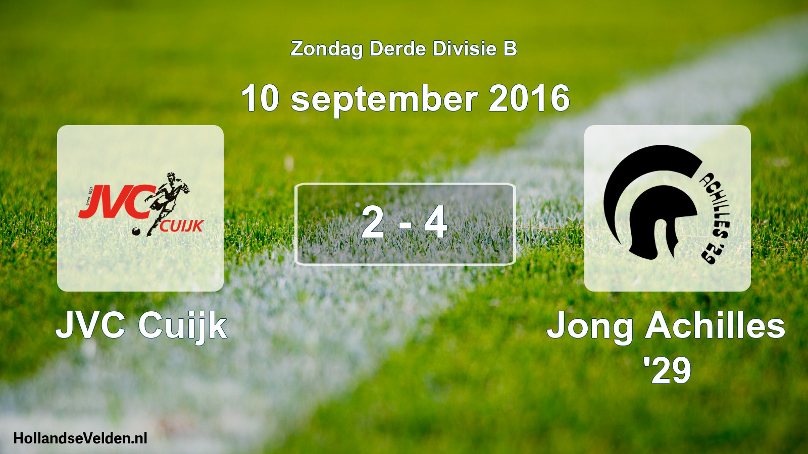 Total number of matches played: JVC Cuijk - Jong Achilles '29 2 - 4 (10 September 2016)