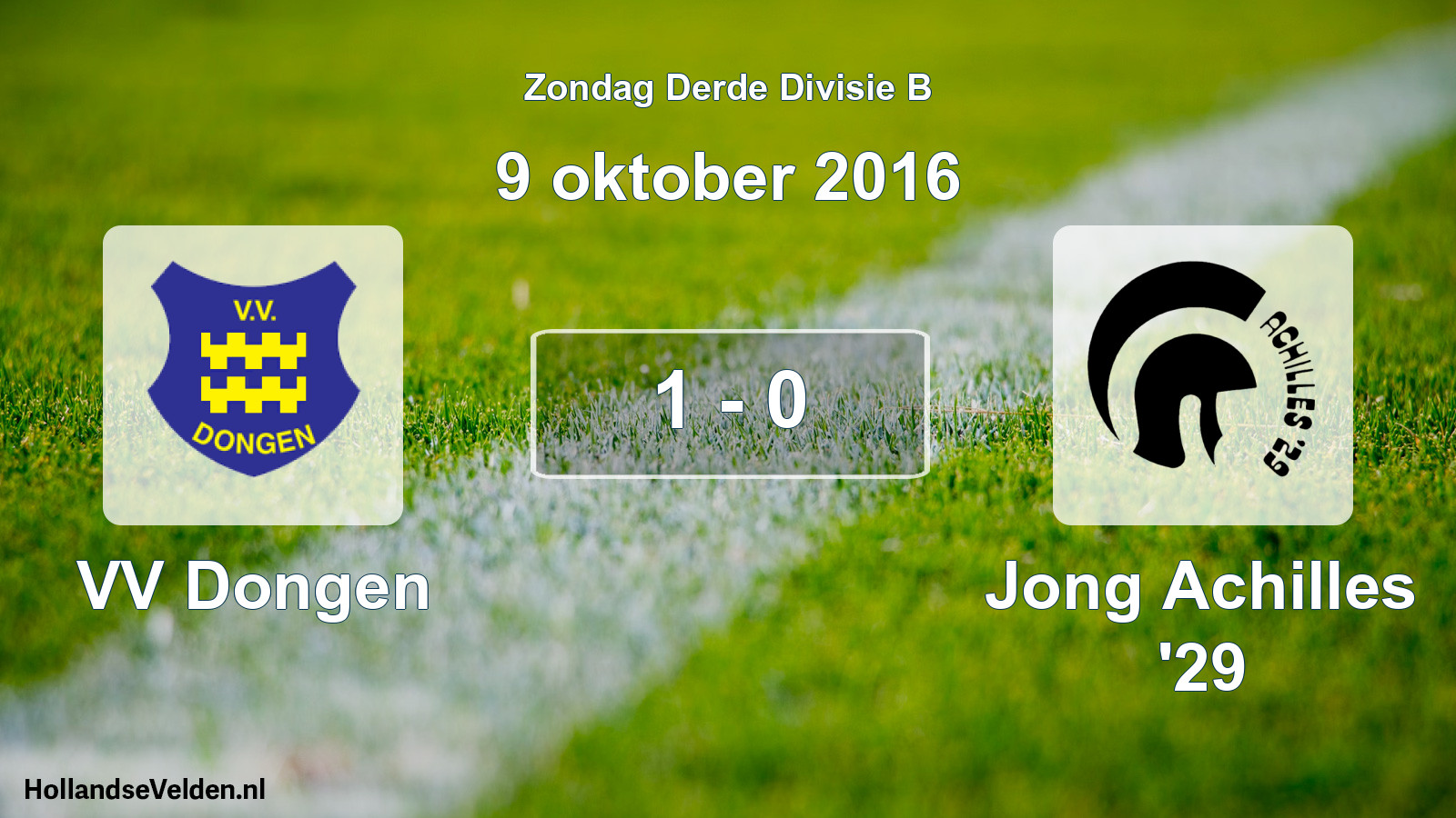 Total number of matches played: VV Dongen - Jong Achilles '29 1 - 0 (9 October 2016)