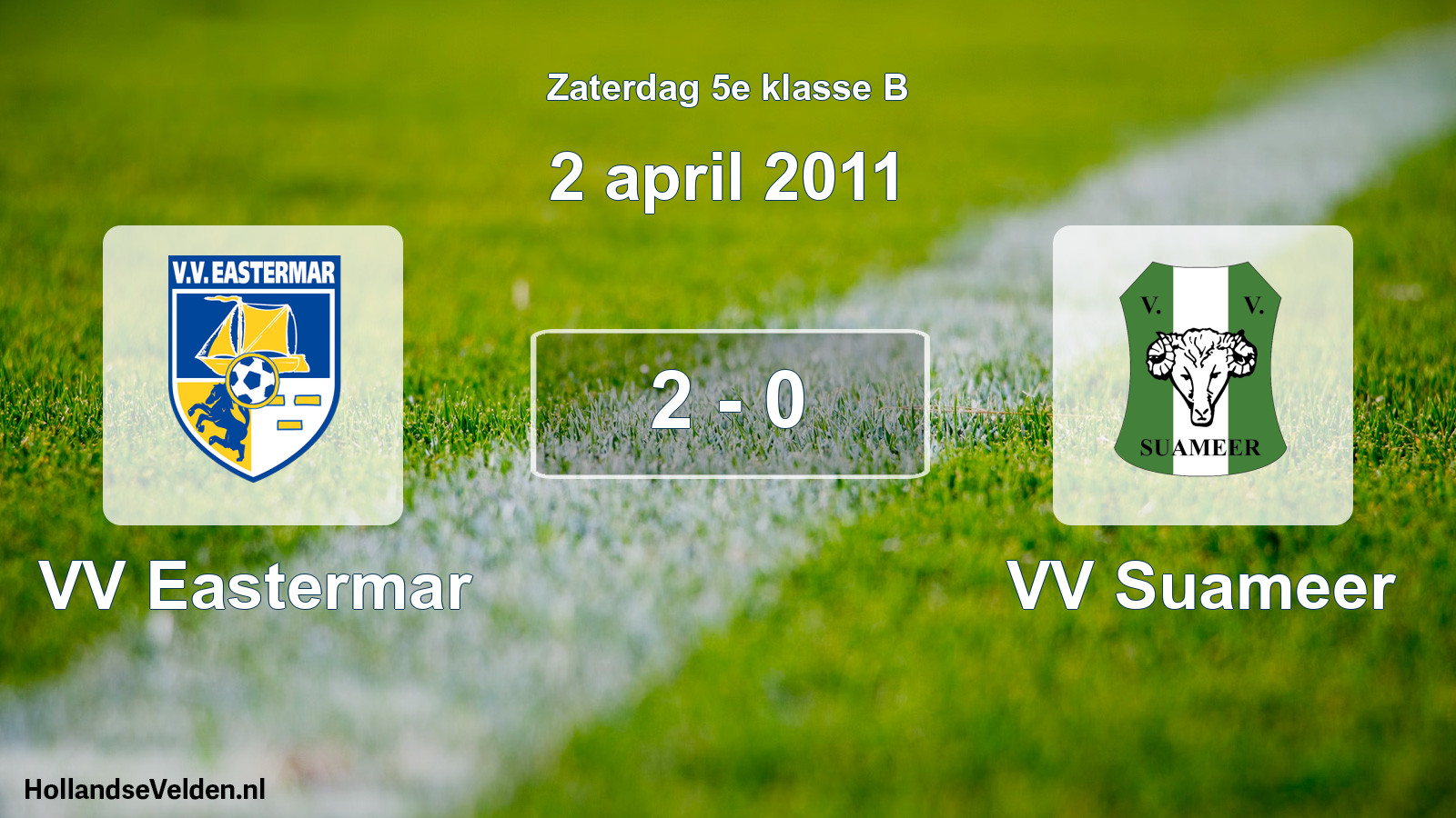 Total number of matches played: VV Eastermar - VV Suameer 2 - 0 (2 April 2011)