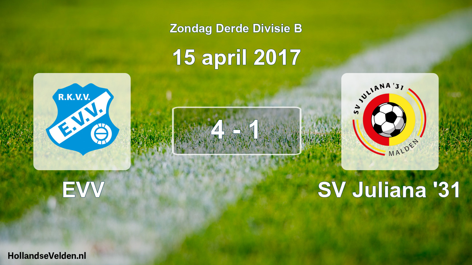 Total number of matches played: EVV - SV Juliana '31 4 - 1 (15 April 2017)