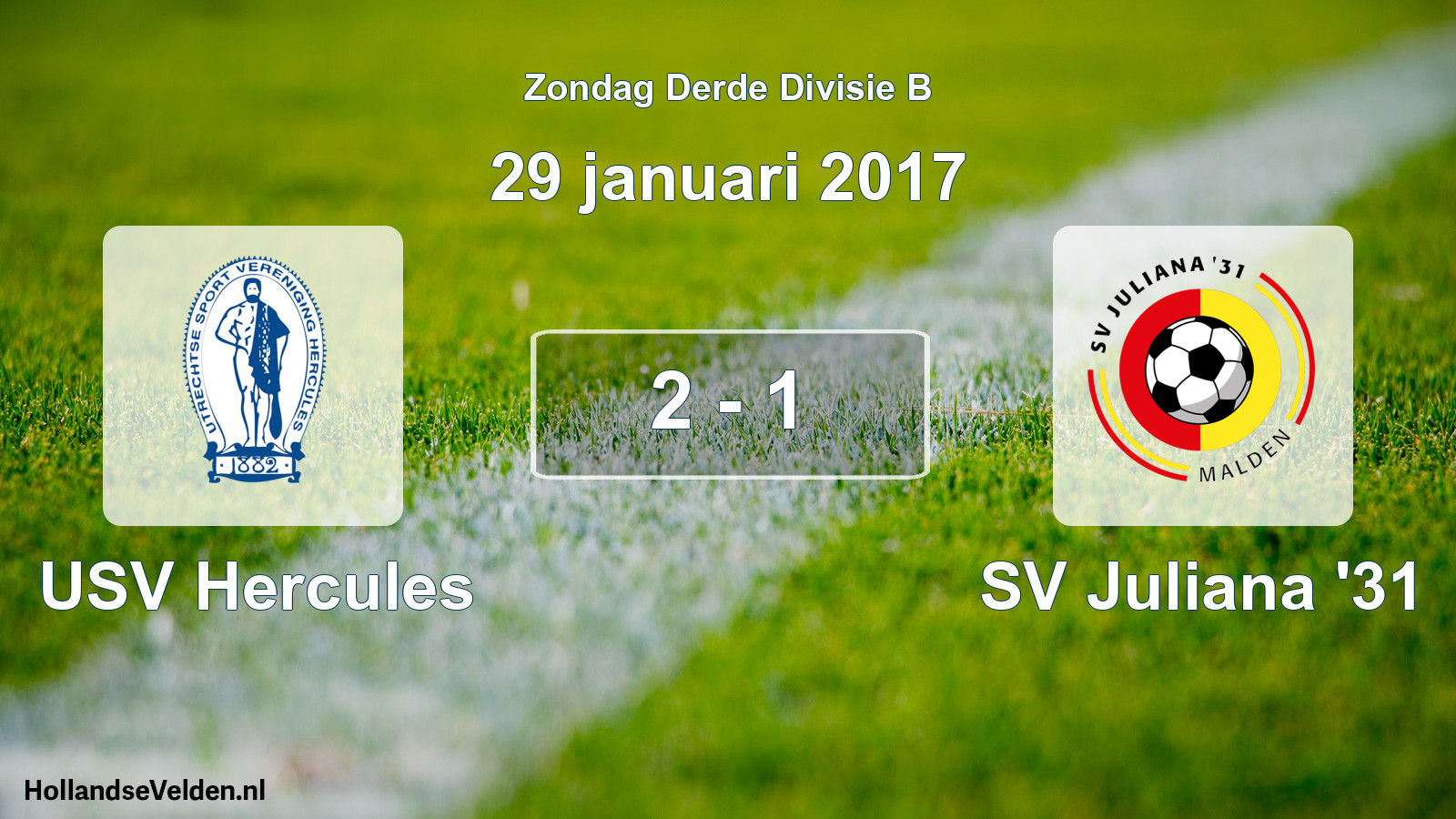 Total number of matches played: USV Hercules - SV Juliana '31 2 - 1 (29 January 2017)