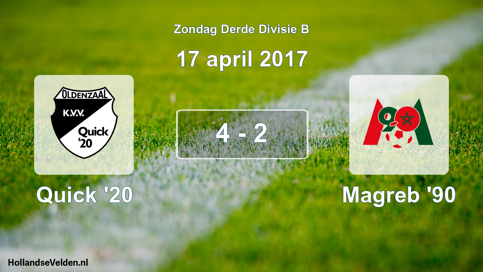 Total number of matches played: Quick '20 - Magreb '90 4 - 2 (17 April 2017)