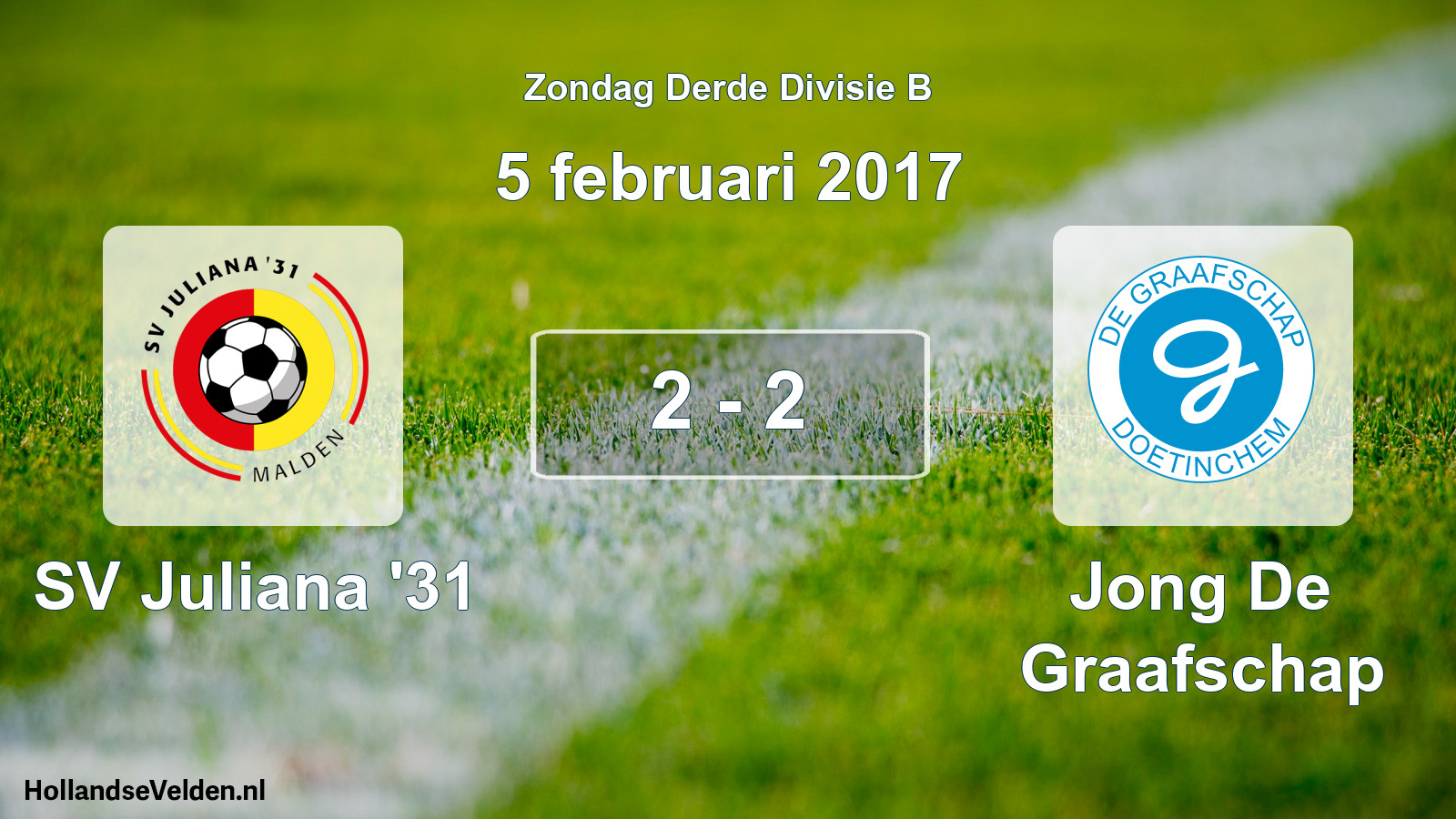 Total number of matches played: SV Juliana '31 - Jong De Graafschap 2 - 2 (5 February 2017)