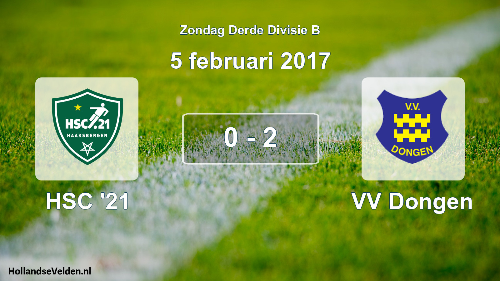 Total number of matches played: HSC '21 - VV Dongen 0 - 2 (5 February 2017)