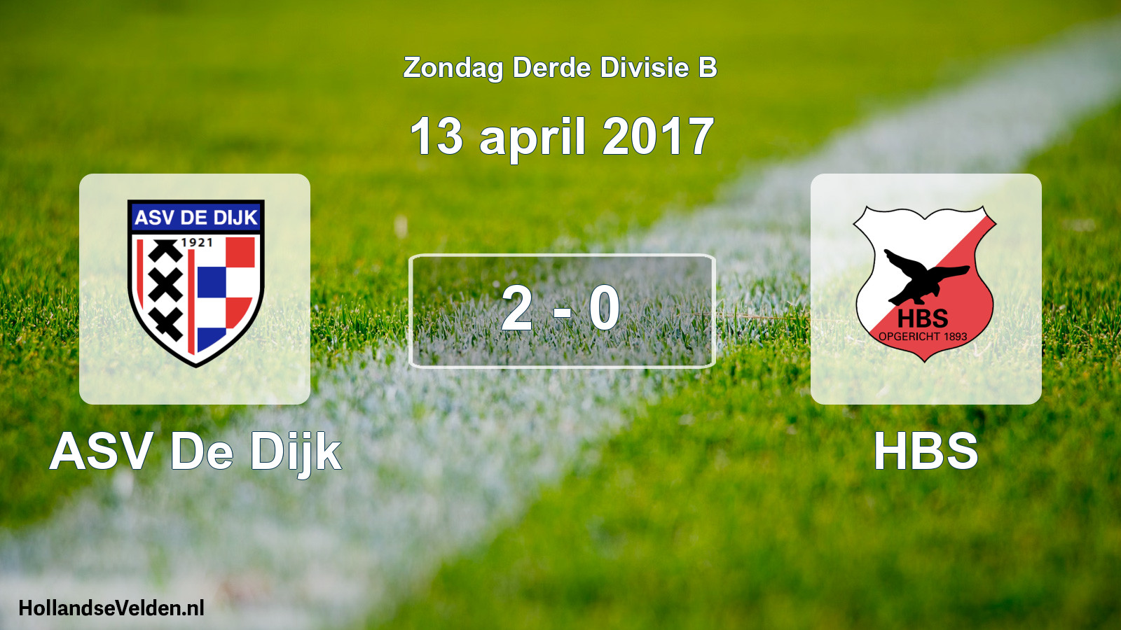 Total number of matches played: ASV De Dijk - HBS 2 - 0 (13 April 2017)