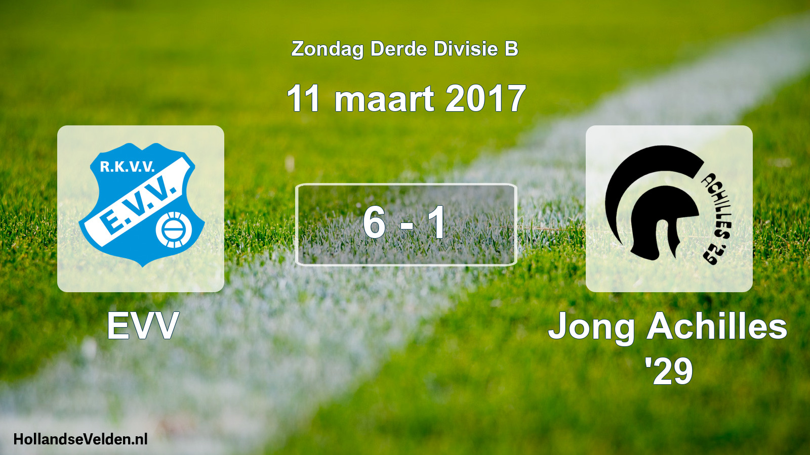 Total number of matches played: EVV - Jong Achilles '29 6 - 1 (11 March 2017)