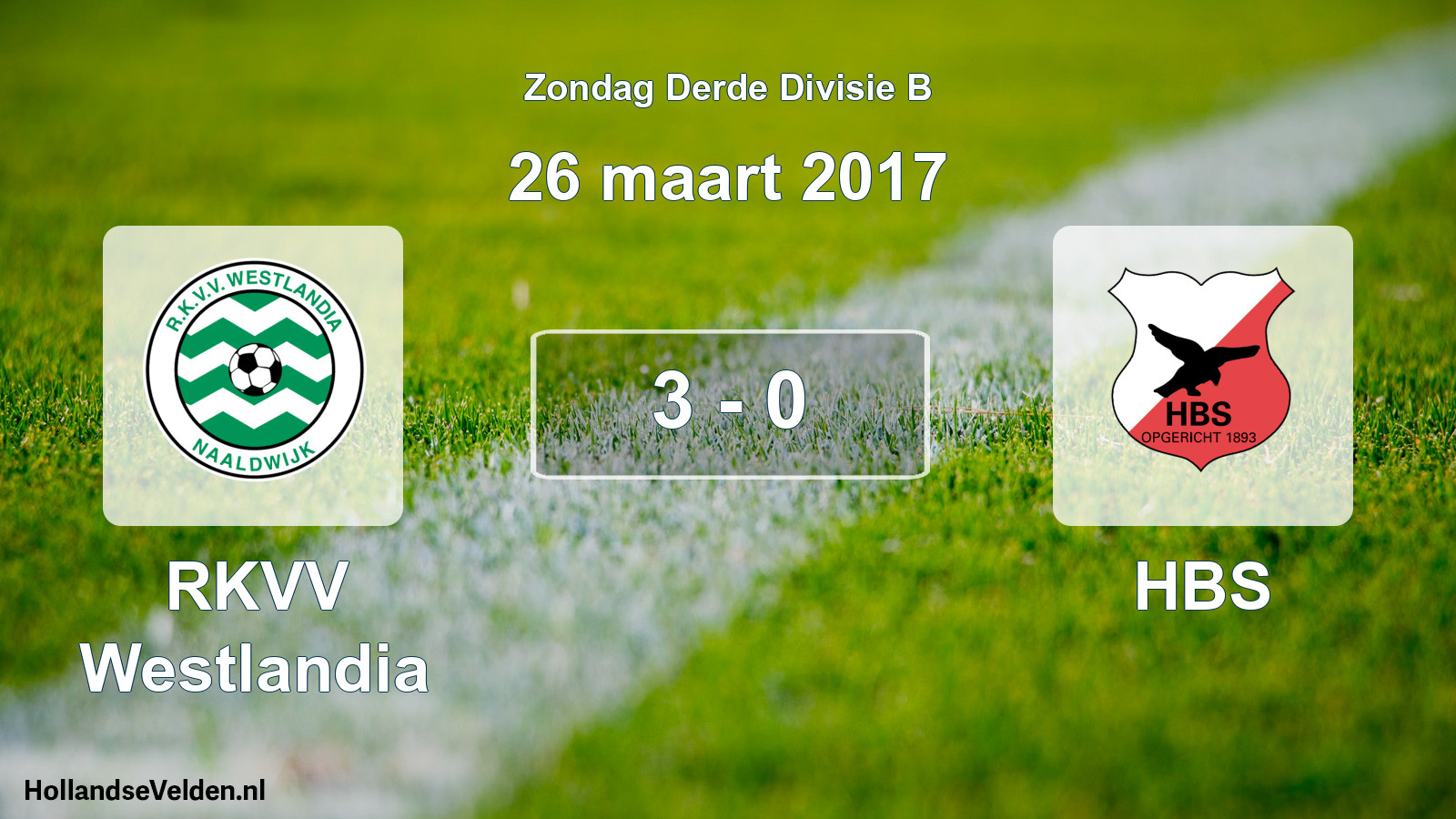 Total number of matches played: RKVV Westlandia - HBS 3 - 0 (26 March 2017)