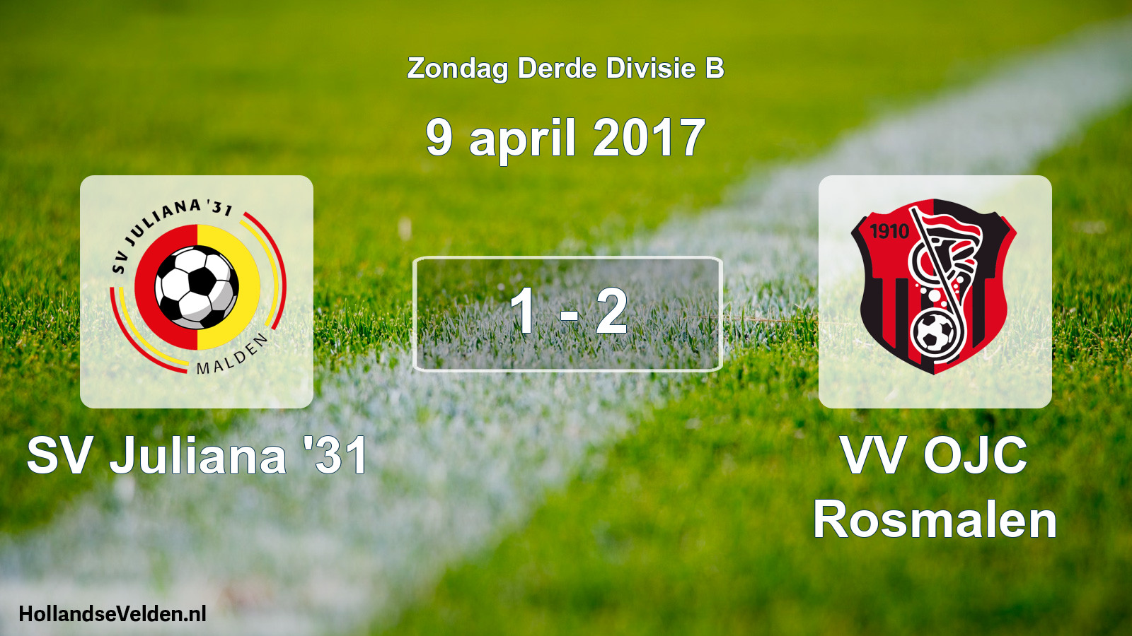 Total number of matches played: SV Juliana '31 - VV OJC Rosmalen 1 - 2 (9 April 2017)