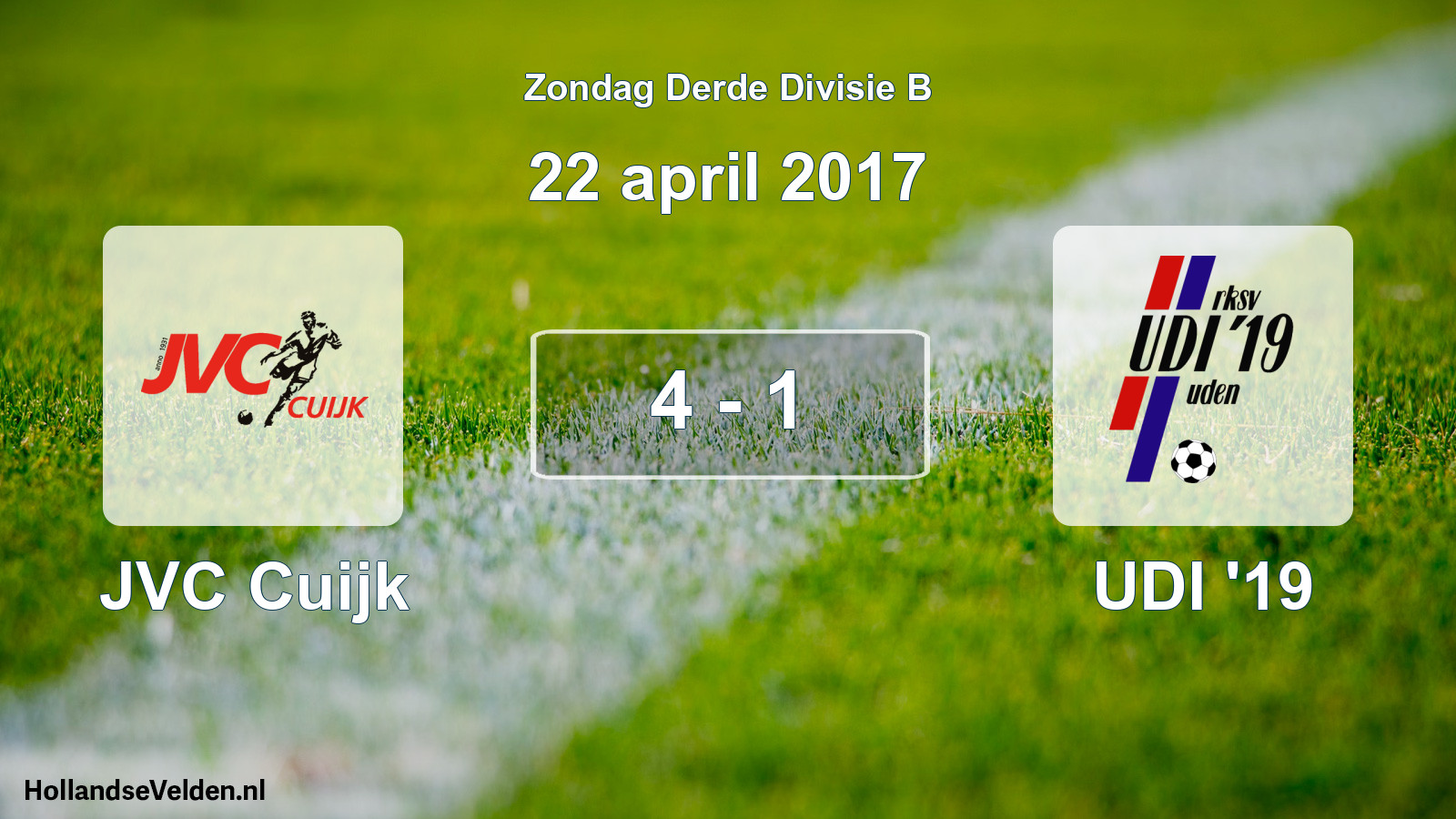 Total number of matches played: JVC Cuijk - UDI '19 4 - 1 (22 April 2017)