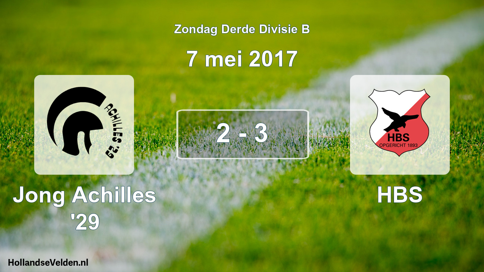 Total number of matches played: Jong Achilles '29 - HBS 2 - 3 (7 May 2017)