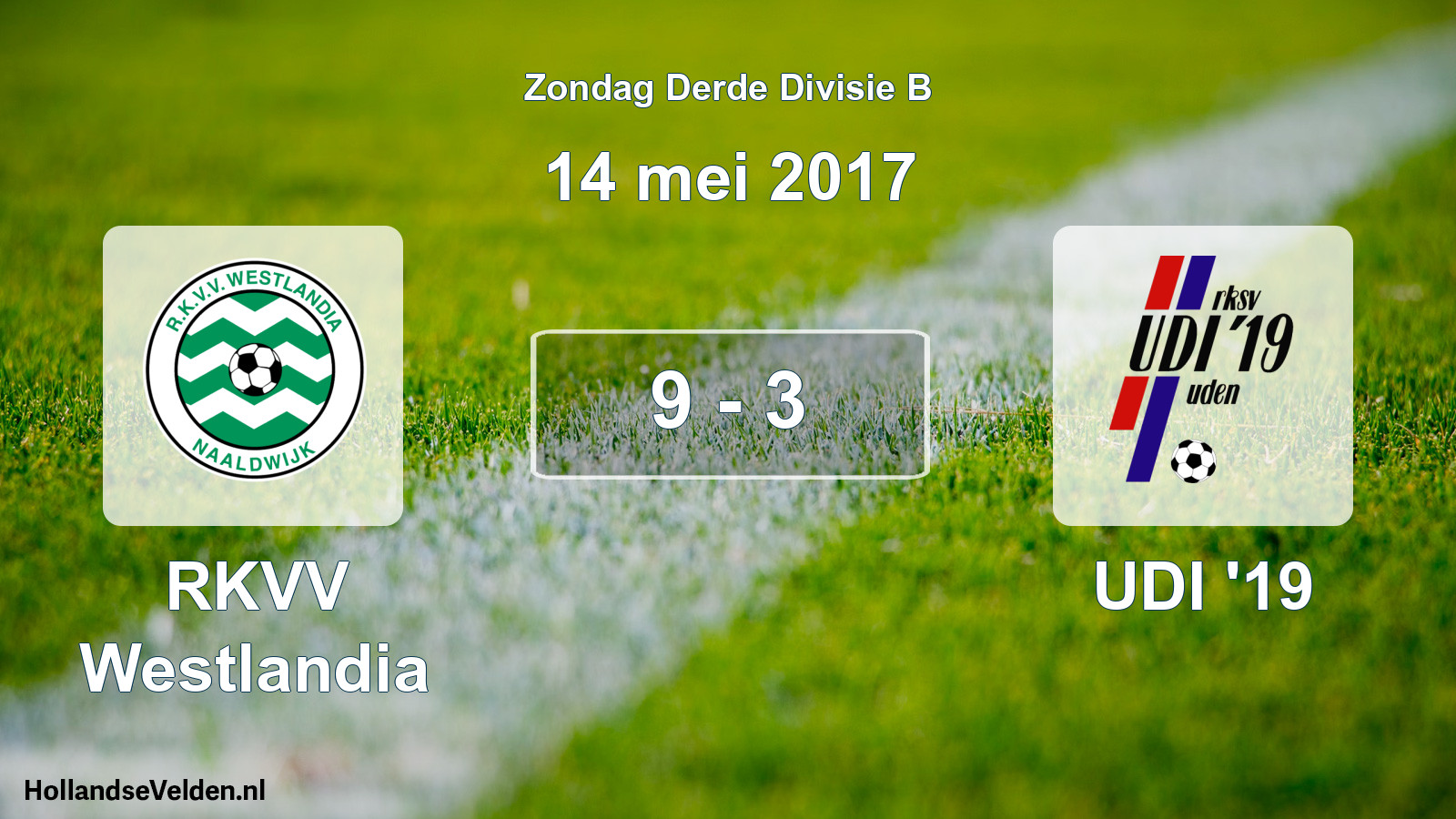 Total number of matches played: RKVV Westlandia - UDI '19 9 - 3 (14 May 2017)