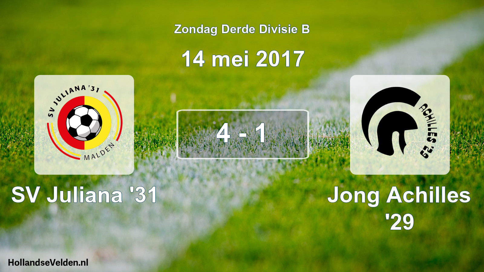 Total number of matches played: SV Juliana '31 - Jong Achilles '29 4 - 1 (14 May 2017)