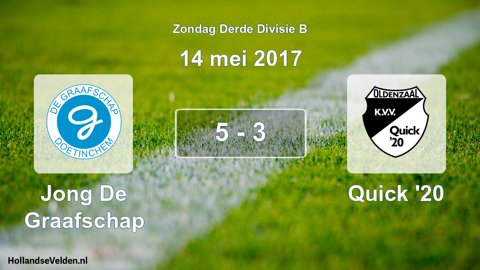 Total number of matches played: Jong De Graafschap - Quick '20 5 - 3 (14 May 2017)
