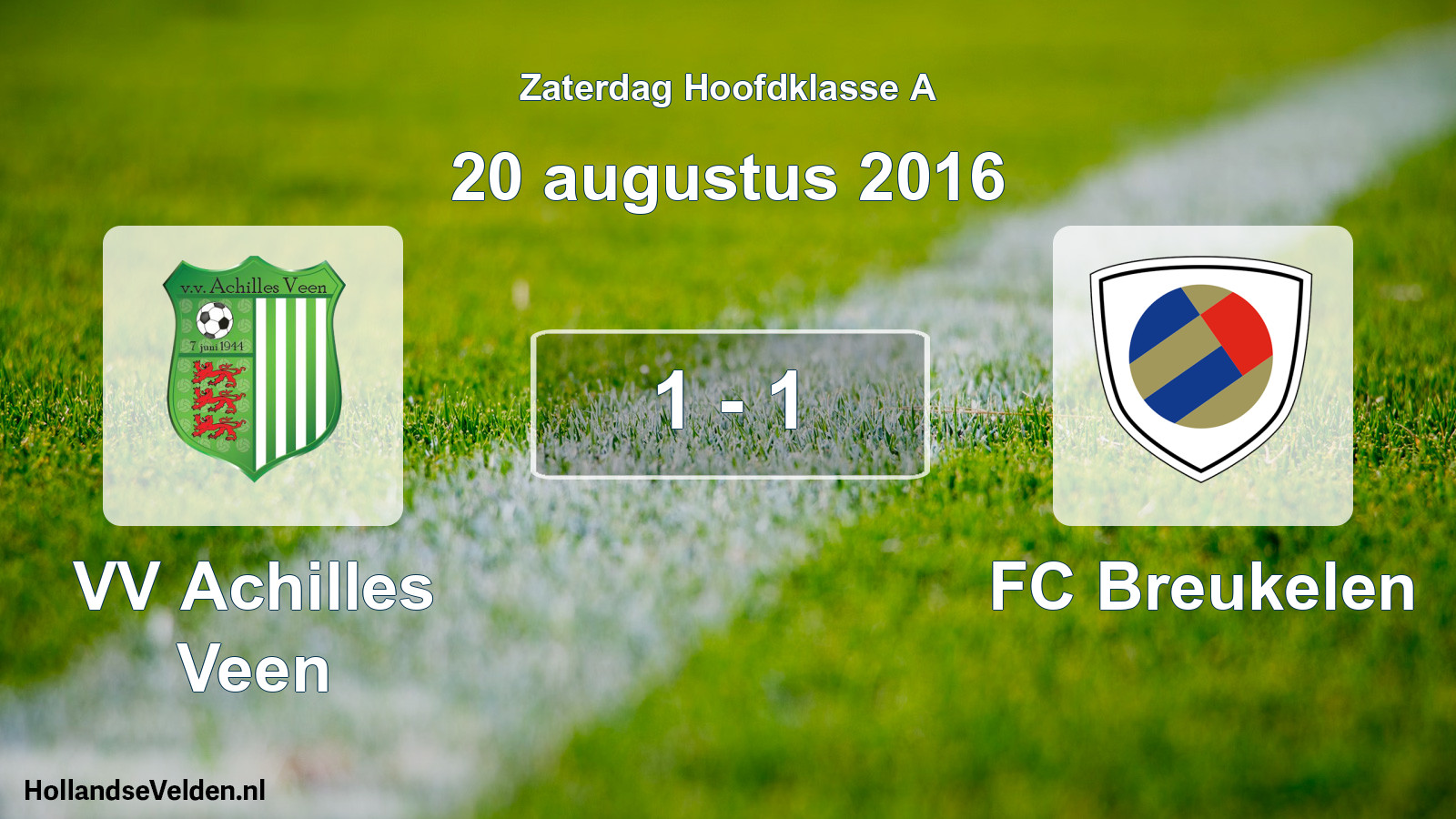 Total number of matches played: VV Achilles Veen - FC Breukelen 1 - 1 (20 August 2016)