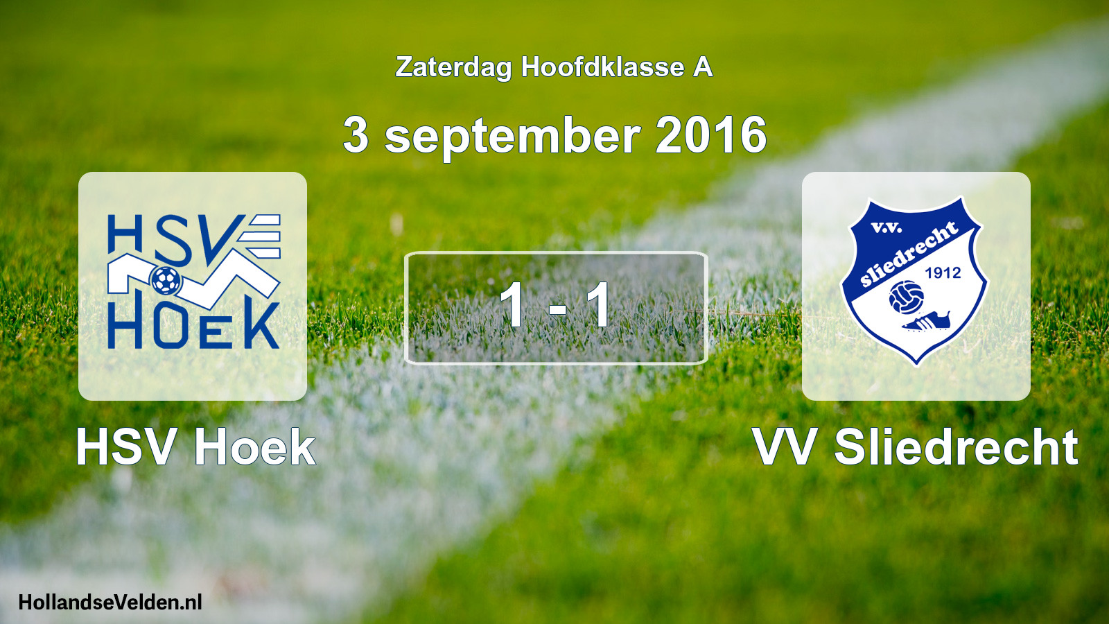 Gespeelde wedstrijd: HSV Hoek - VV Sliedrecht 1 - 1 (3 september 2016)