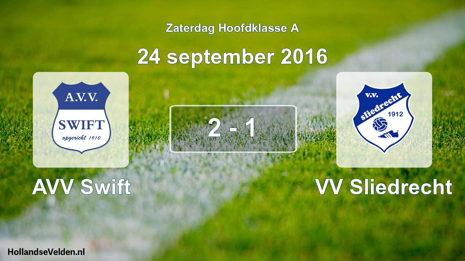 Total number of matches played: AVV Swift - VV Sliedrecht 2 - 1 (24 September 2016)