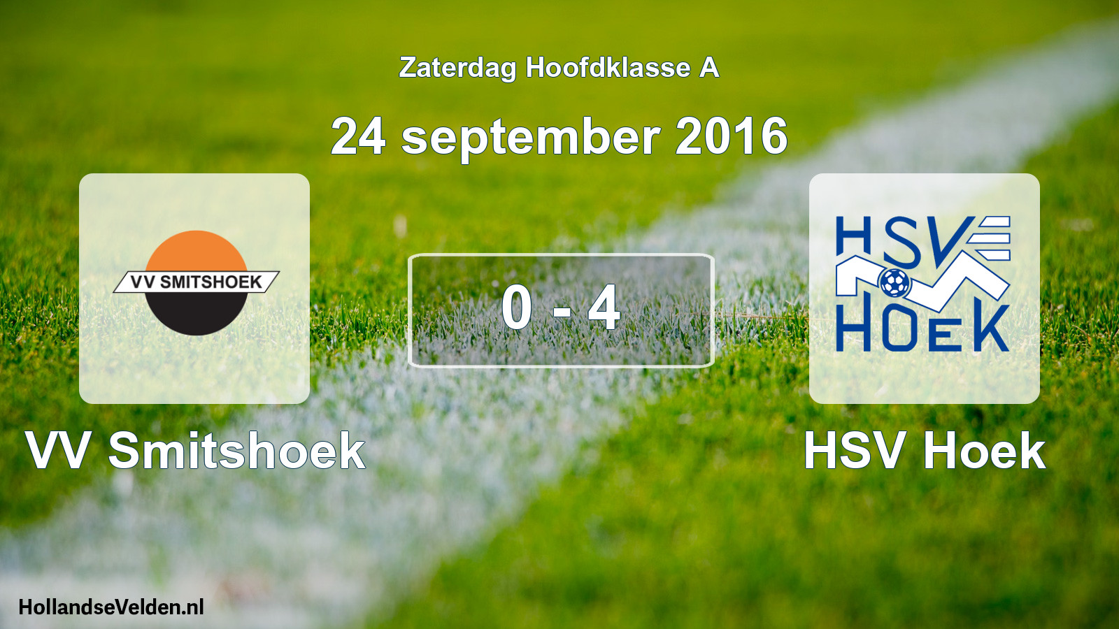 Total number of matches played: VV Smitshoek - HSV Hoek 0 - 4 (24 September 2016)