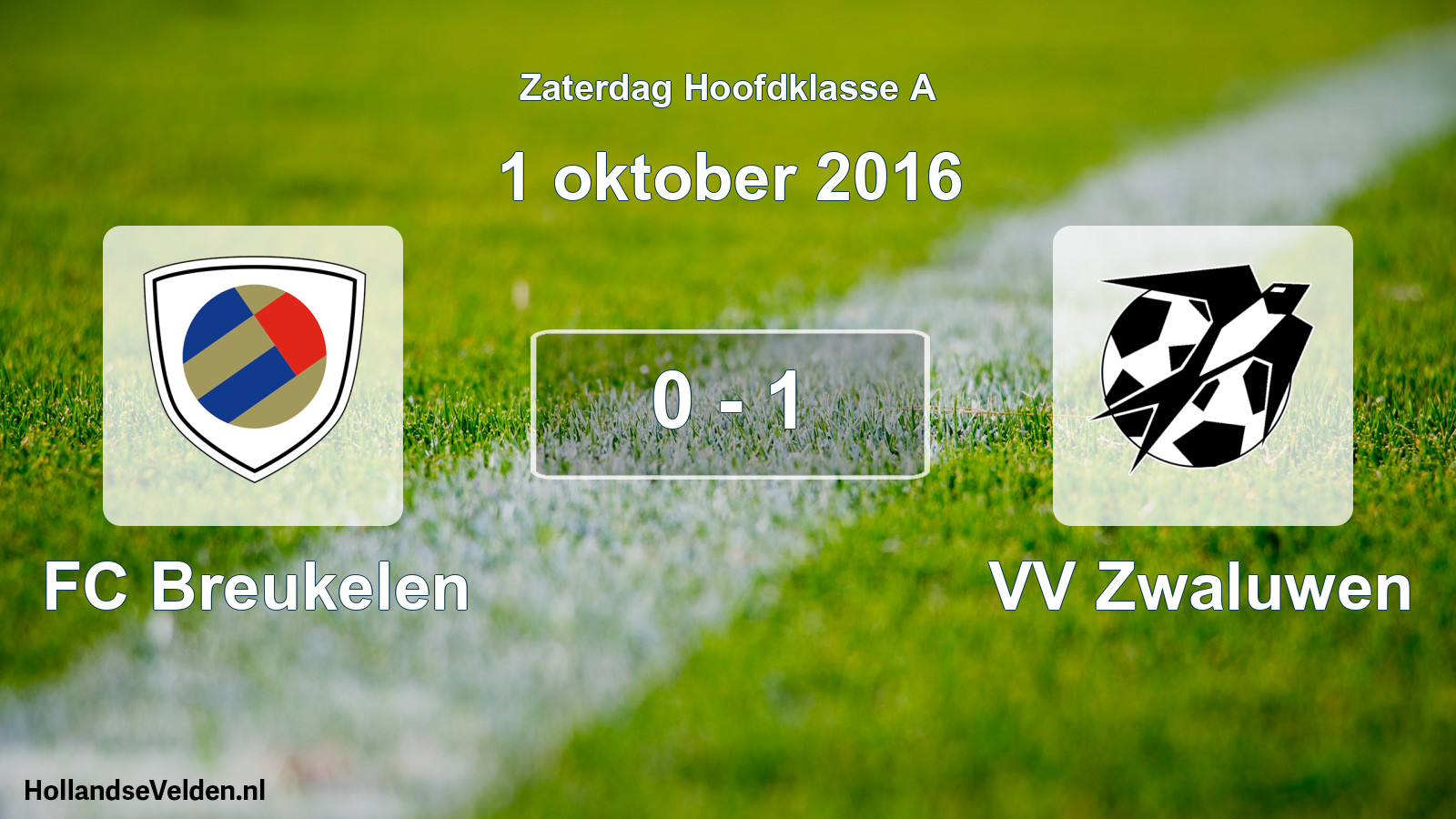 Total number of matches played: FC Breukelen - VV Zwaluwen 0 - 1 (1 October 2016)