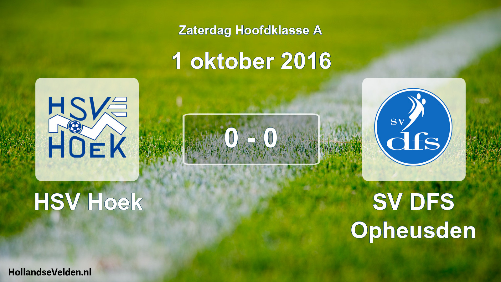 Gespeelde wedstrijd: HSV Hoek - SV DFS Opheusden 0 - 0 (1 oktober 2016)