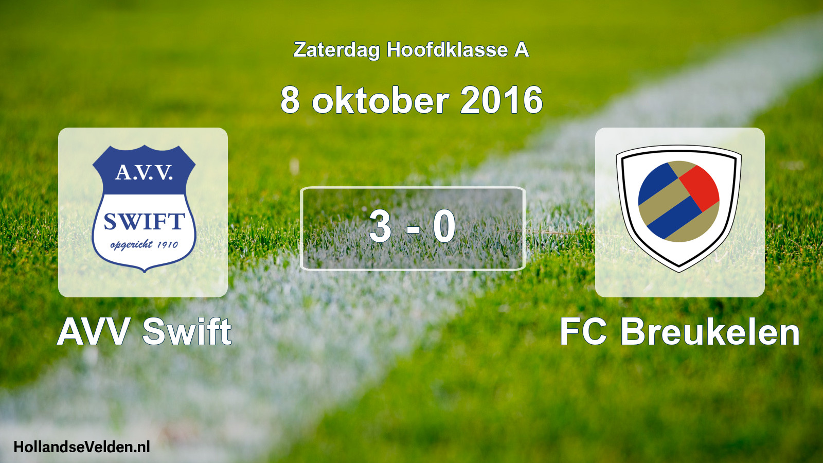 Total number of matches played: AVV Swift - FC Breukelen 3 - 0 (8 October 2016)