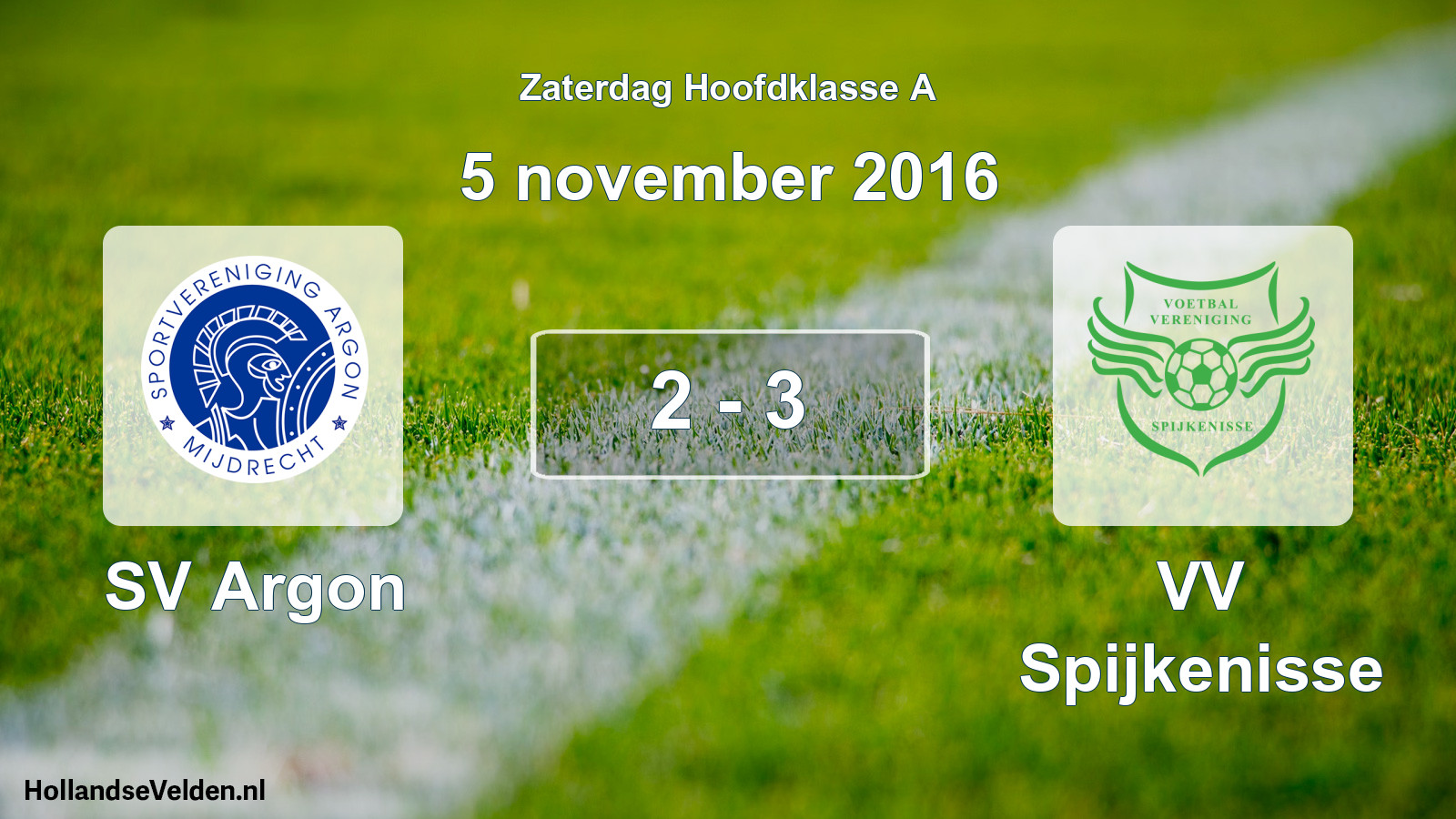 Total number of matches played: SV Argon - VV Spijkenisse 2 - 3 (5 November 2016)