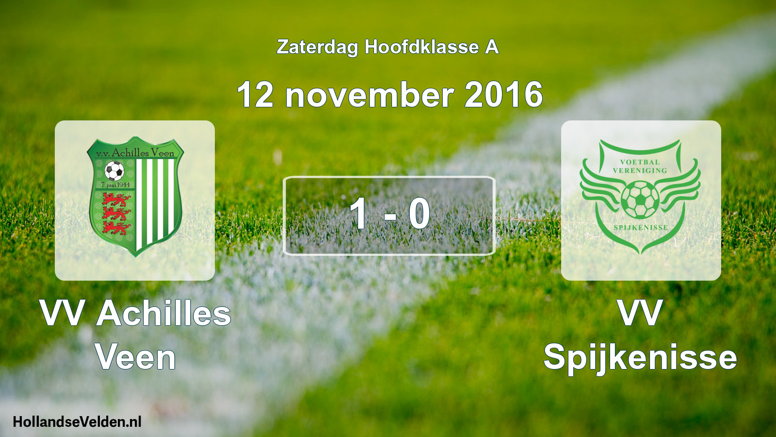 Total number of matches played: VV Achilles Veen - VV Spijkenisse 1 - 0 (12 November 2016)