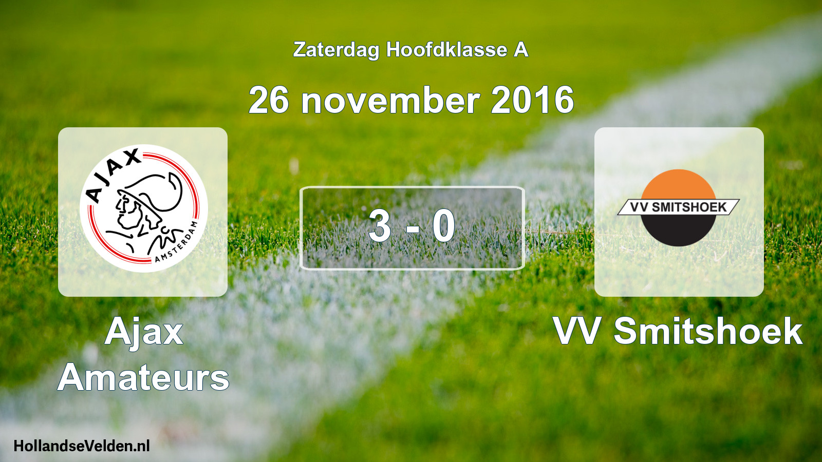 Total number of matches played: Ajax Amateurs - VV Smitshoek 3 - 0 (26 November 2016)