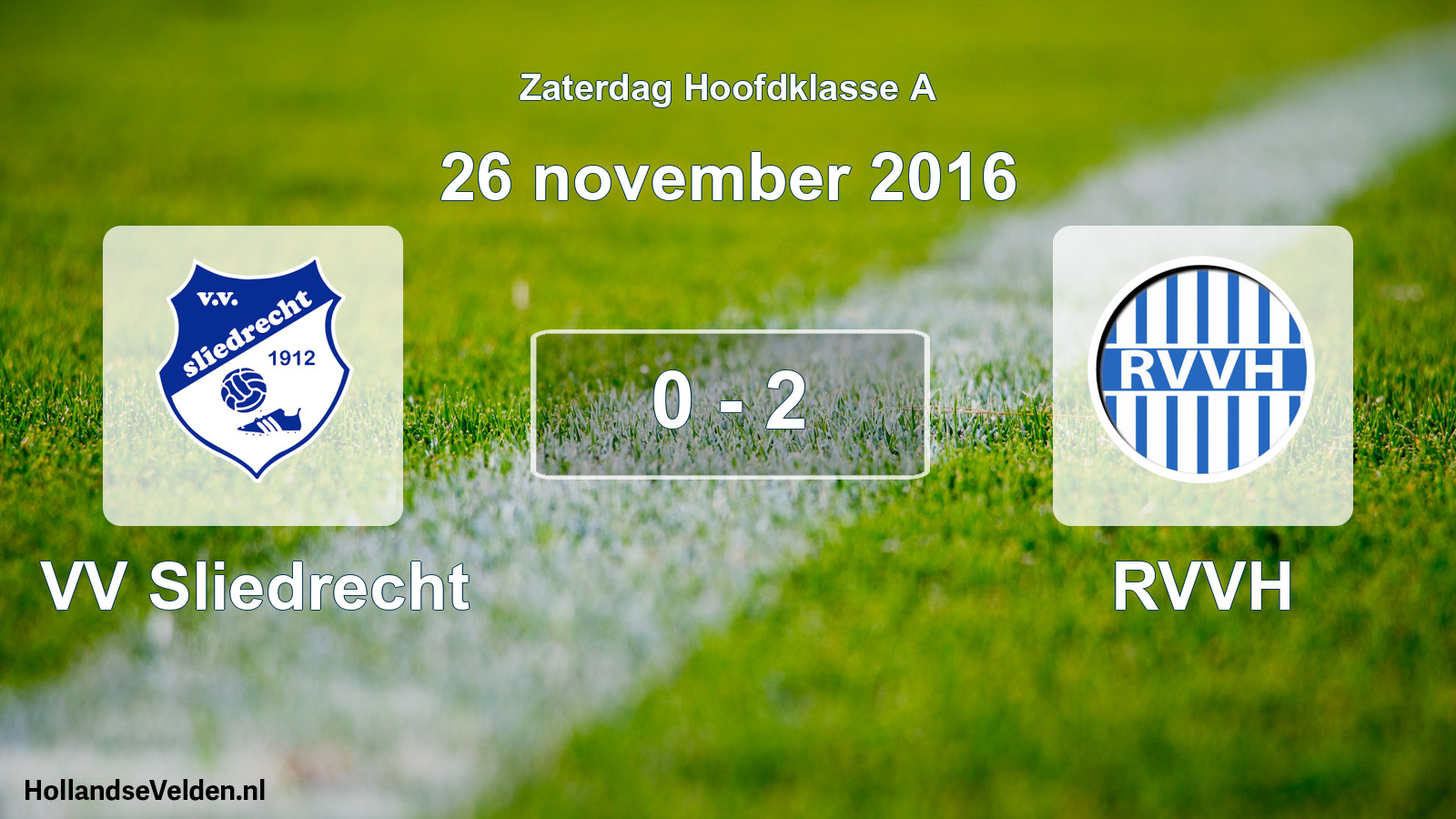 Total number of matches played: VV Sliedrecht - RVVH 0 - 2 (26 November 2016)