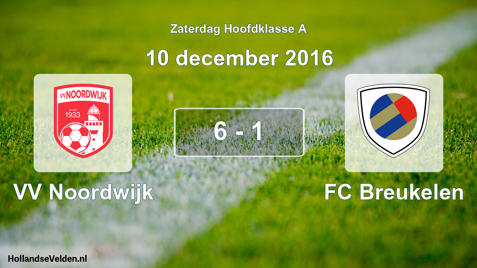 Total number of matches played: VV Noordwijk - FC Breukelen 6 - 1 (10 December 2016)