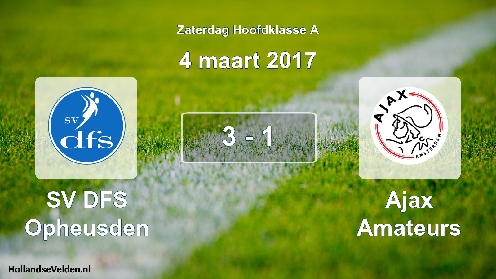 Total number of matches played: SV DFS Opheusden - Ajax Amateurs 3 - 1 (4 March 2017)