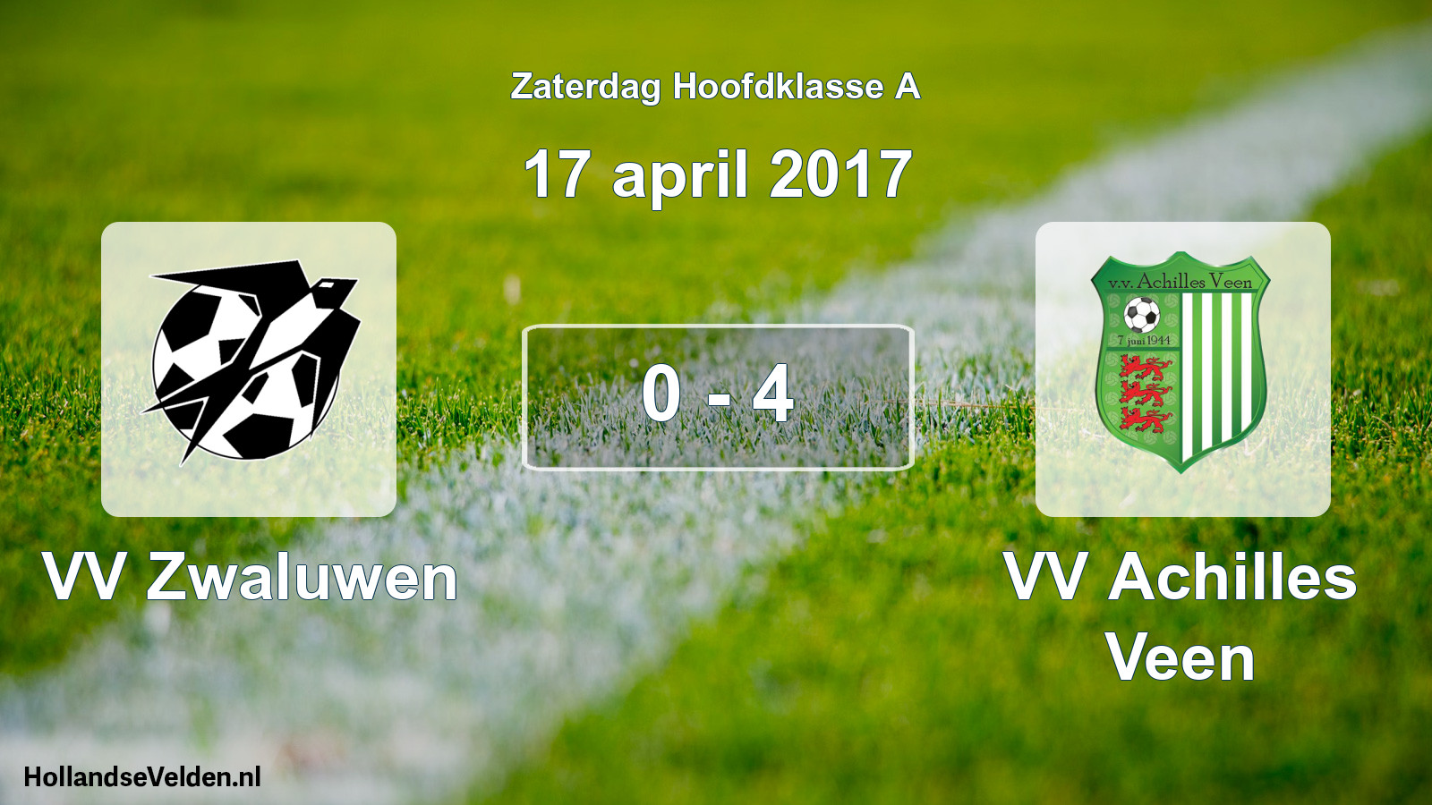 Total number of matches played: VV Zwaluwen - VV Achilles Veen 0 - 4 (17 April 2017)