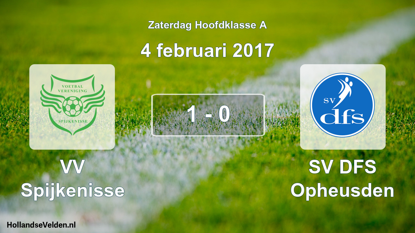Total number of matches played: VV Spijkenisse - SV DFS Opheusden 1 - 0 (4 February 2017)