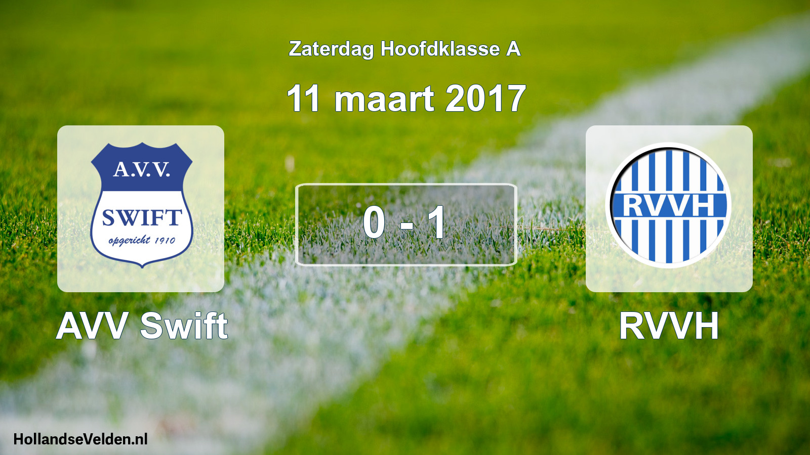 Total number of matches played: AVV Swift - RVVH 0 - 1 (11 March 2017)