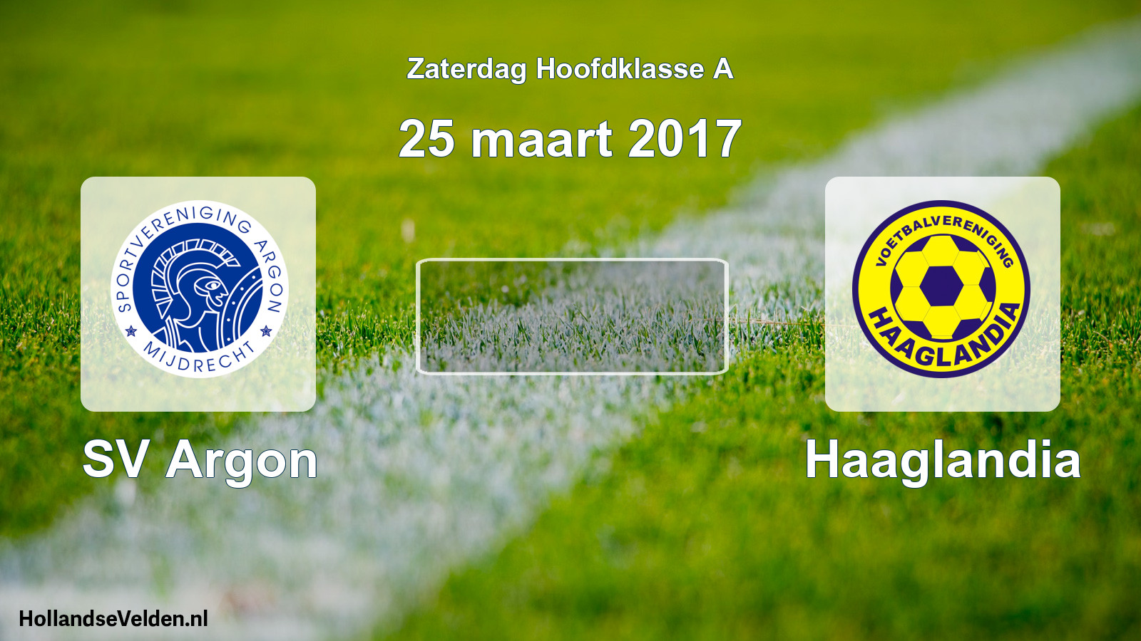 Scheduled Match: SV Argon - Haaglandia (25 March 2017)
