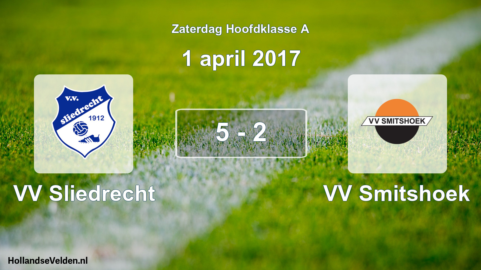 Total number of matches played: VV Sliedrecht - VV Smitshoek 5 - 2 (1 April 2017)