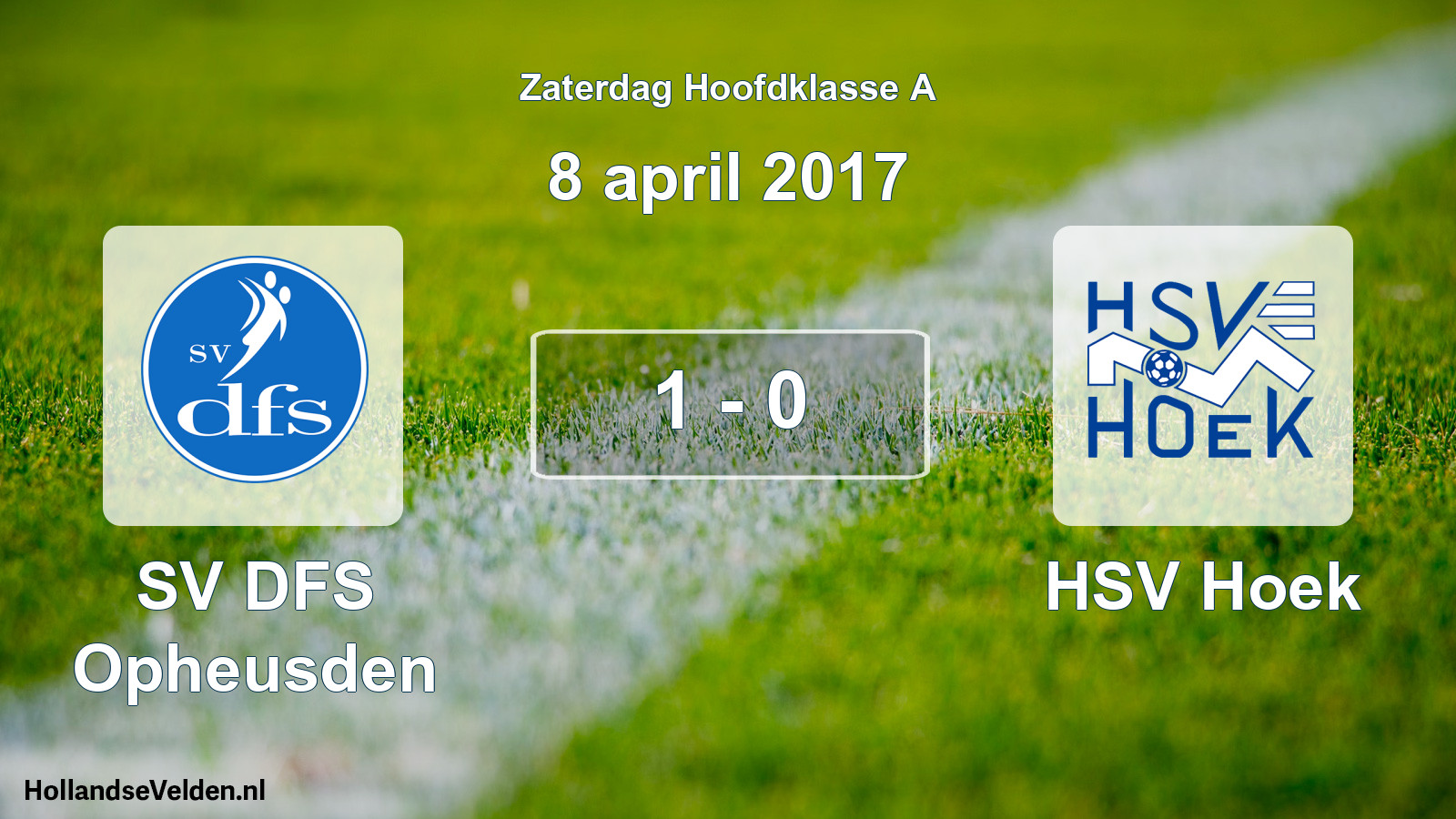 Gespeelde wedstrijd: SV DFS Opheusden - HSV Hoek 1 - 0 (8 april 2017)