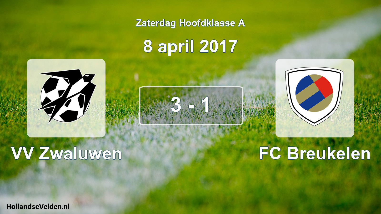 Total number of matches played: VV Zwaluwen - FC Breukelen 3 - 1 (8 April 2017)