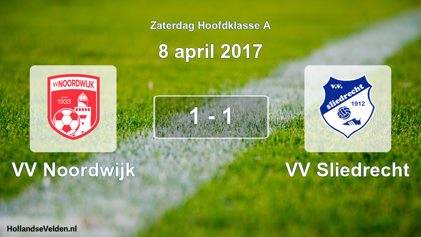 Gespeelde wedstrijd: VV Noordwijk - VV Sliedrecht 1 - 1 (8 april 2017)