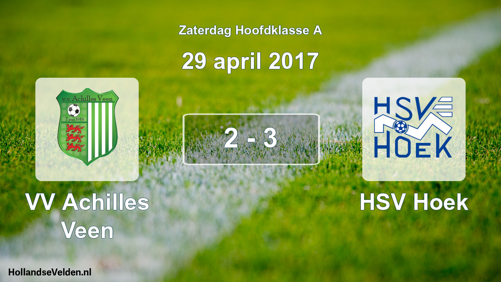 Total number of matches played: VV Achilles Veen - HSV Hoek 2 - 3 (29 April 2017)