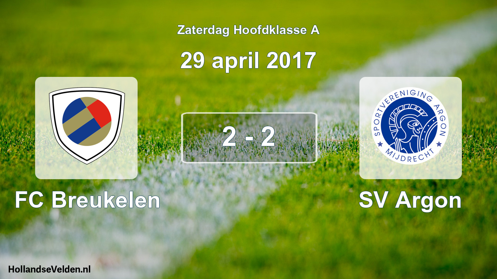 Gespeelde wedstrijd: FC Breukelen - SV Argon 2 - 2 (29 april 2017)