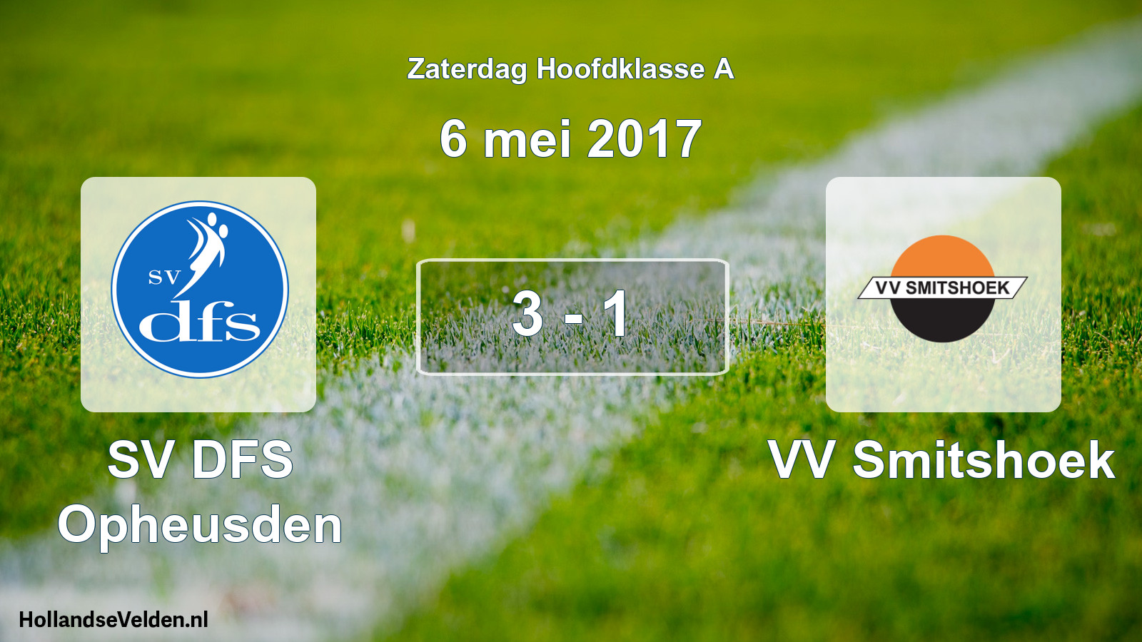 Total number of matches played: SV DFS Opheusden - VV Smitshoek 3 - 1 (6 May 2017)