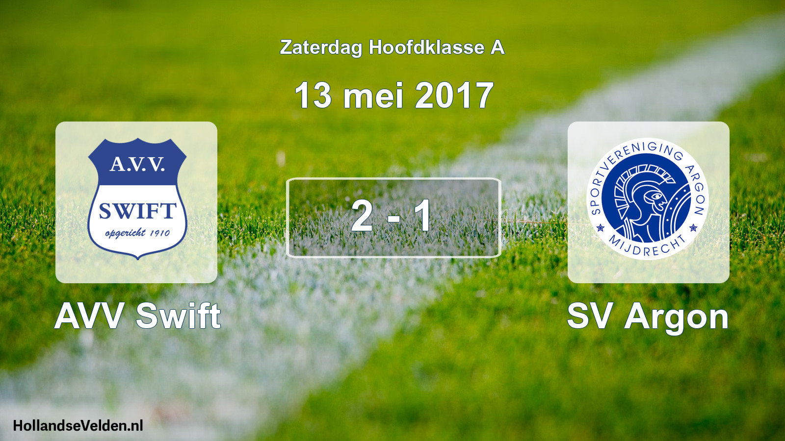 Total number of matches played: AVV Swift - SV Argon 2 - 1 (13 May 2017)