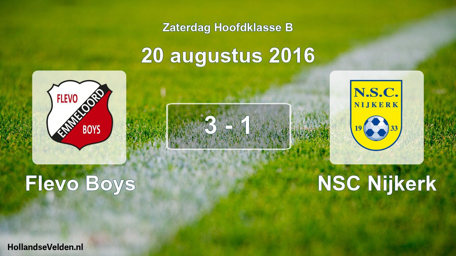 Total number of matches played: Flevo Boys - NSC Nijkerk 3 - 1 (20 August 2016)
