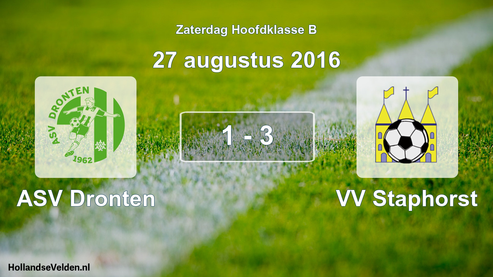 Total number of matches played: ASV Dronten - VV Staphorst 1 - 3 (27 August 2016)
