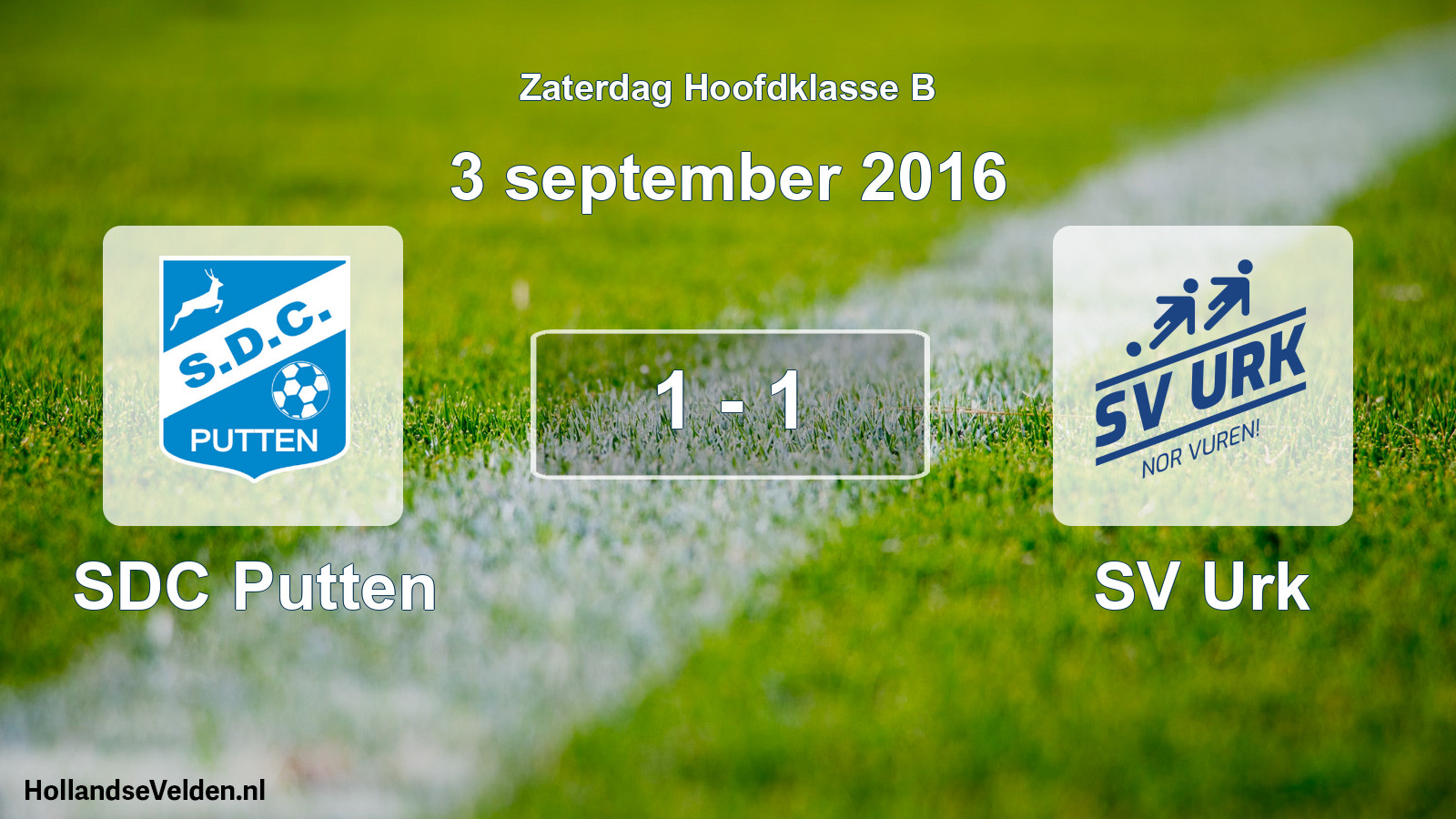 Total number of matches played: SDC Putten - SV Urk 1 - 1 (3 September 2016)