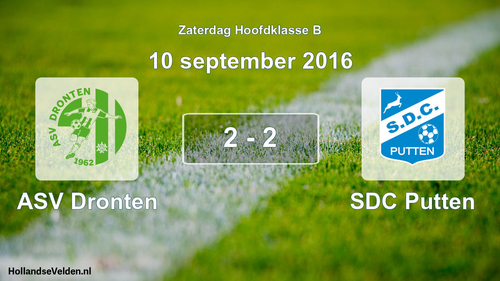Gespeelde wedstrijd: ASV Dronten - SDC Putten 2 - 2 (10 september 2016)