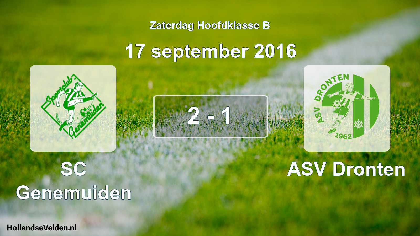 Total number of matches played: SC Genemuiden - ASV Dronten 2 - 1 (17 September 2016)