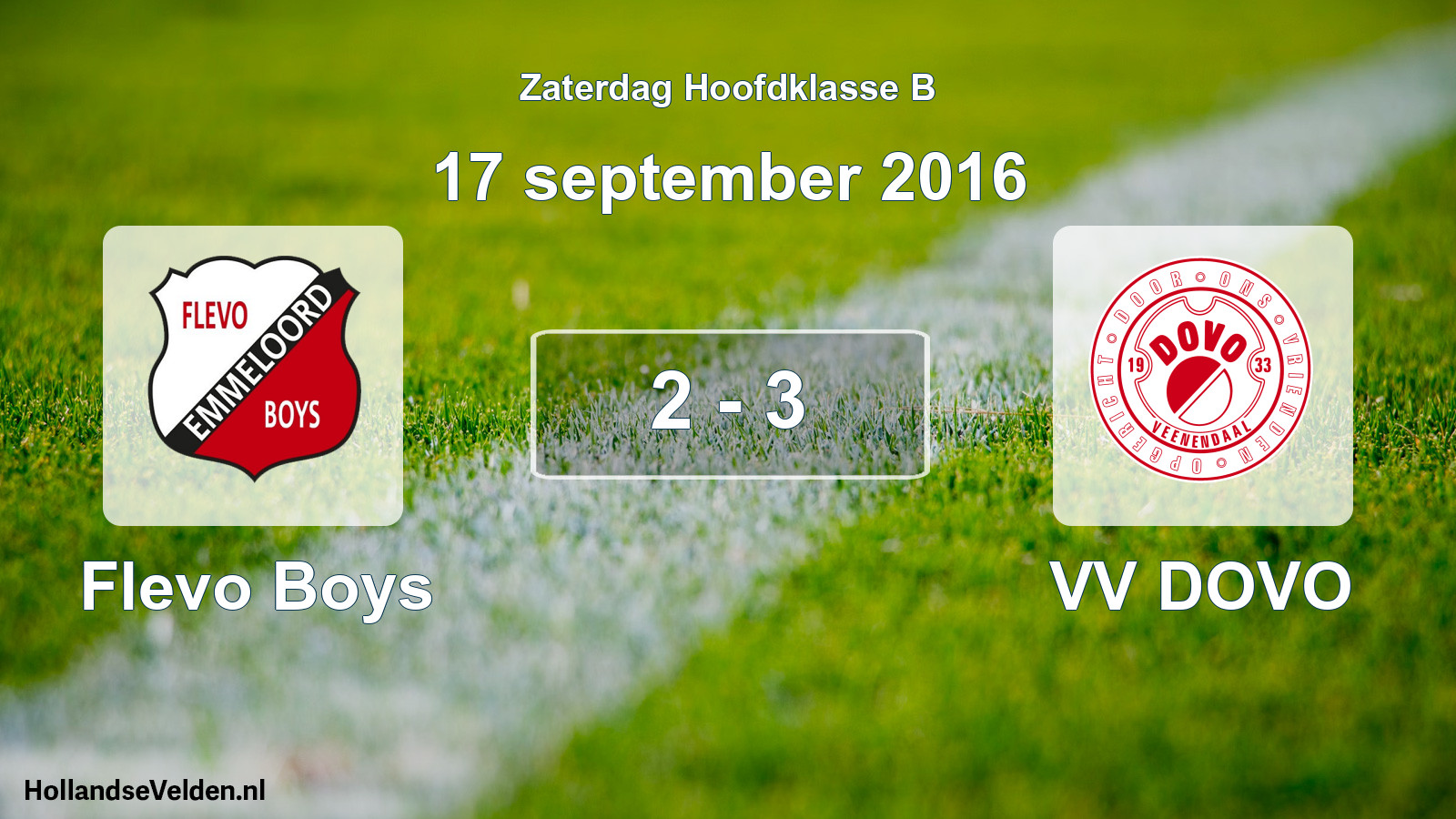 Gespeelde wedstrijd: Flevo Boys - VV DOVO 2 - 3 (17 september 2016)