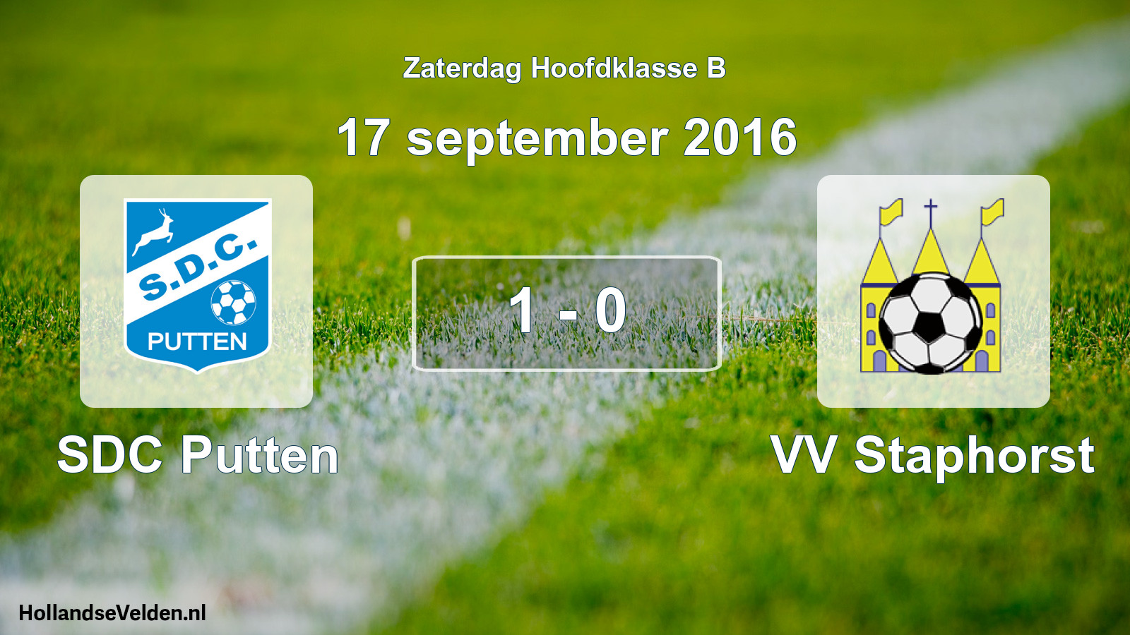 Total number of matches played: SDC Putten - VV Staphorst 1 - 0 (17 September 2016)